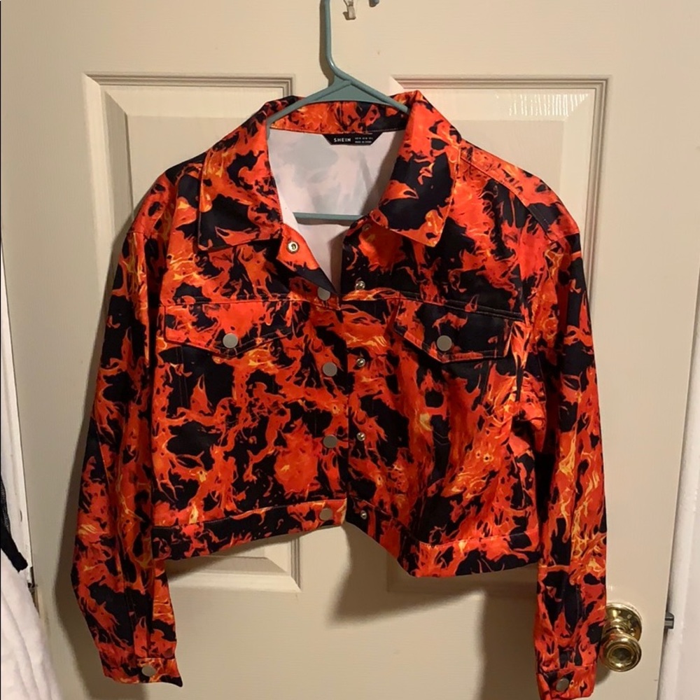 Flames jacked button up
